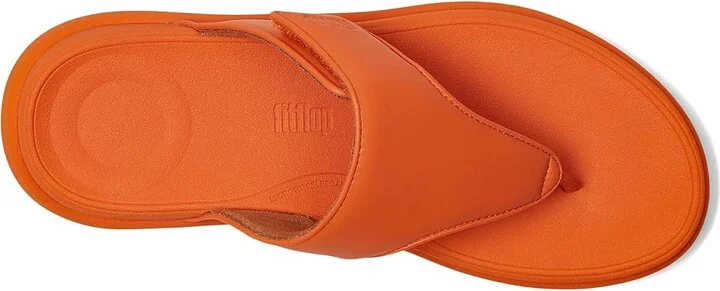 FitFlop F-Mode Go Adjustable Flatform Toe-Post Sandals Women's Wedge Shoes Satsuma : 6 M (B), Faux Leather - Image 2