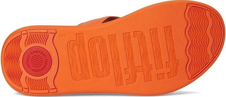 FitFlop F-Mode Go Adjustable Flatform Toe-Post Sandals Women's Wedge Shoes Satsuma : 6 M (B), Faux Leather - Image 3