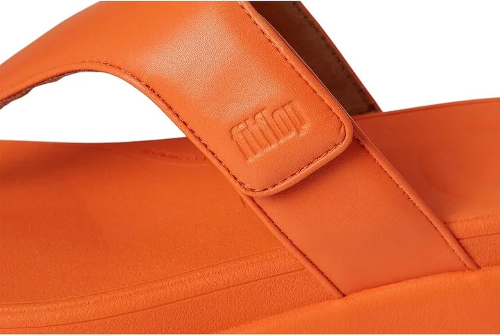FitFlop F-Mode Go Adjustable Flatform Toe-Post Sandals Women's Wedge Shoes Satsuma : 6 M (B), Faux Leather - Image 7