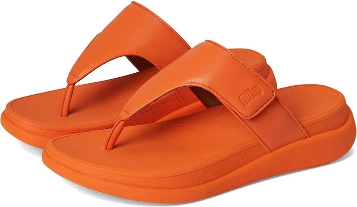 FitFlop F-Mode Go Adjustable Flatform Toe-Post Sandals Women's Wedge Shoes Satsuma : 6 M (B), Faux Leather