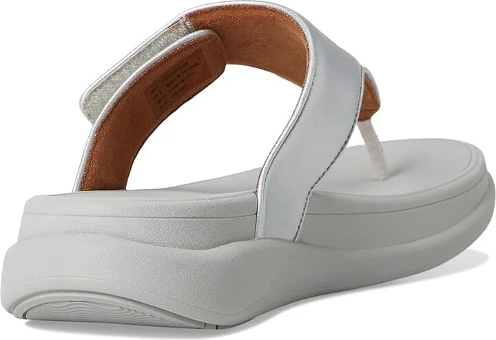 FitFlop F-Mode Go Adjustable Flatform Toe-Post Sandals Women's Wedge Shoes Silver : 10 M (B), Faux Leather - Image 4