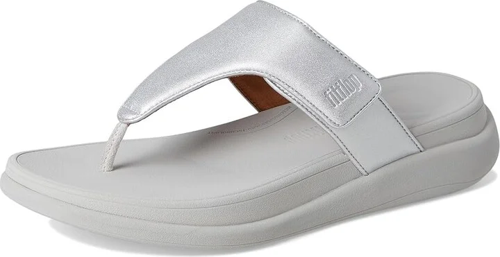 FitFlop F-Mode Go Adjustable Flatform Toe-Post Sandals Women's Wedge Shoes Silver : 10 M (B), Faux Leather - Image 5