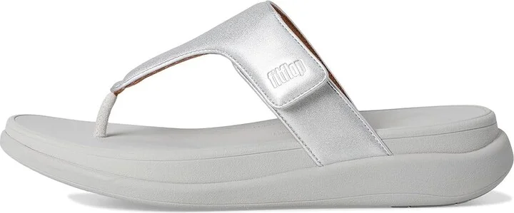 FitFlop F-Mode Go Adjustable Flatform Toe-Post Sandals Women's Wedge Shoes Silver : 10 M (B), Faux Leather - Image 6