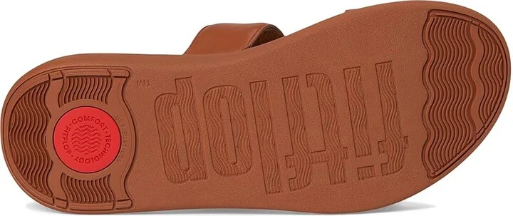 FitFlop F-mode Go Adjustable Flatform Two-bar Slides Women's Wedge Shoes Deep Tan : 5 M (B), Synthetic - Image 3