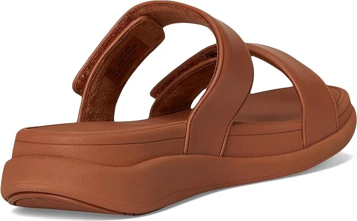 FitFlop F-mode Go Adjustable Flatform Two-bar Slides Women's Wedge Shoes Deep Tan : 5 M (B), Synthetic - Image 4