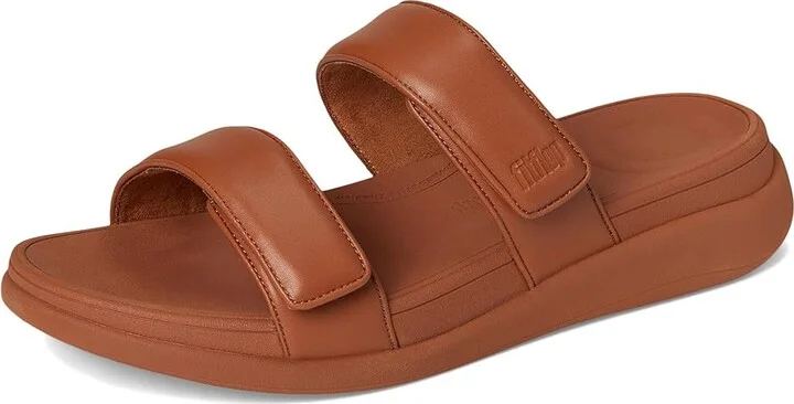 FitFlop F-mode Go Adjustable Flatform Two-bar Slides Women's Wedge Shoes Deep Tan : 5 M (B), Synthetic - Image 5