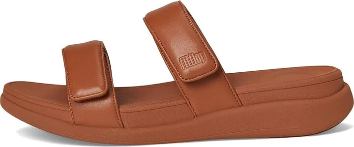 FitFlop F-mode Go Adjustable Flatform Two-bar Slides Women's Wedge Shoes Deep Tan : 5 M (B), Synthetic - Image 6