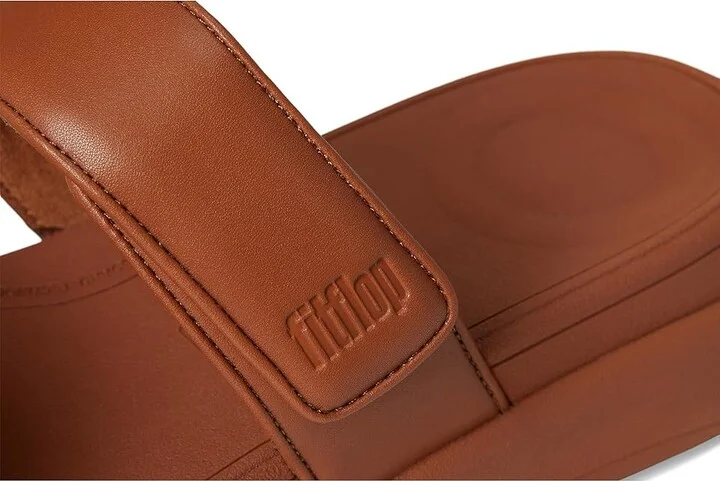 FitFlop F-mode Go Adjustable Flatform Two-bar Slides Women's Wedge Shoes Deep Tan : 5 M (B), Synthetic - Image 7
