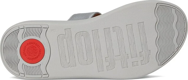 FitFlop F-mode Go Adjustable Flatform Two-bar Slides Women's Wedge Shoes Silver : 7 M (B), Synthetic - Image 3