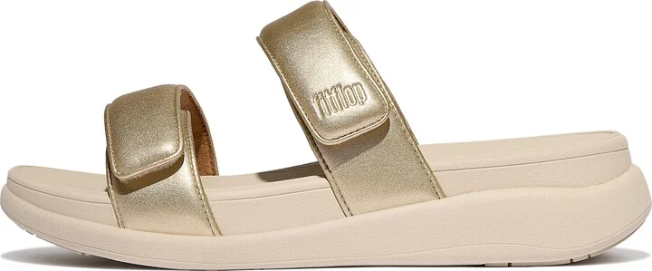 FitFlop F-MODE GO Adjustable Two-Bar Slides Faux Leather Pu