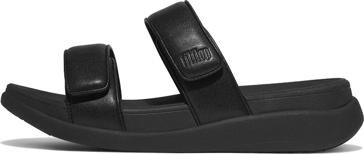FitFlop F-MODE GO Adjustable Two-Bar Slides Faux Leather Pu