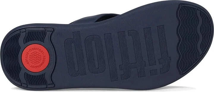 FitFlop F-Mode Go Beadie-Button Adj. Flatform Toe/Post Sandals Women's Wedge Shoes Midnight Navy : 7 M (B), Leather - Image 3