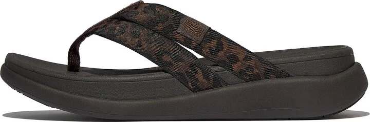 FitFlop F-MODE Go Leopard Webbing Strappy Flip-Flops Polyester