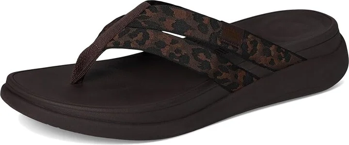 FitFlop F-mode Go Leopard Webbing Strappy Flip-flops Women's Wedge Shoes Chocolate Mix : 10 M (B), Synthetic - Image 5