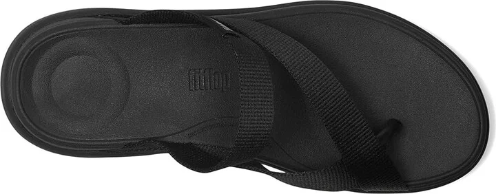 FitFlop F-Mode Go Webbing Flatform Sling Toe-Post Sandals Women's Wedge Shoes All Black : 7 M (B), Synthetic - Image 2