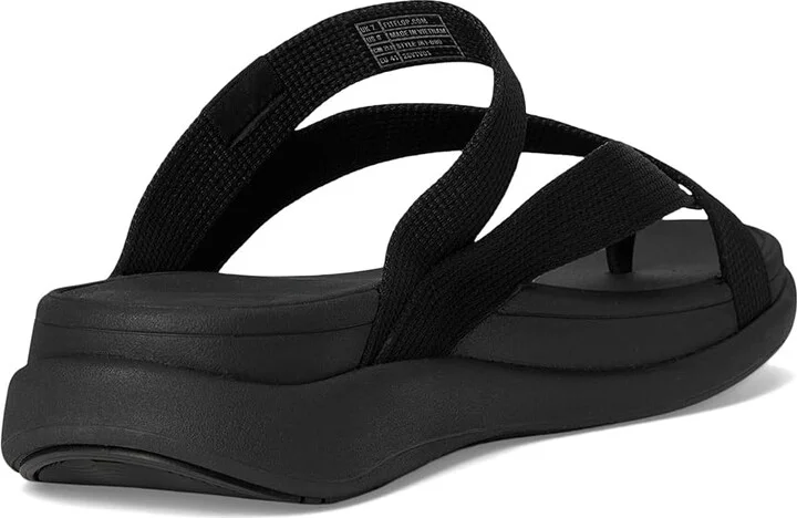 FitFlop F-Mode Go Webbing Flatform Sling Toe-Post Sandals Women's Wedge Shoes All Black : 7 M (B), Synthetic - Image 4