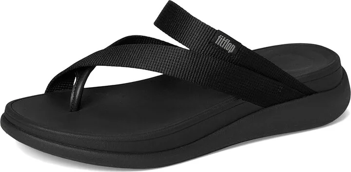 FitFlop F-Mode Go Webbing Flatform Sling Toe-Post Sandals Women's Wedge Shoes All Black : 7 M (B), Synthetic - Image 5