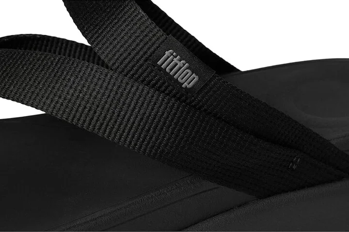 FitFlop F-Mode Go Webbing Flatform Sling Toe-Post Sandals Women's Wedge Shoes All Black : 7 M (B), Synthetic - Image 7