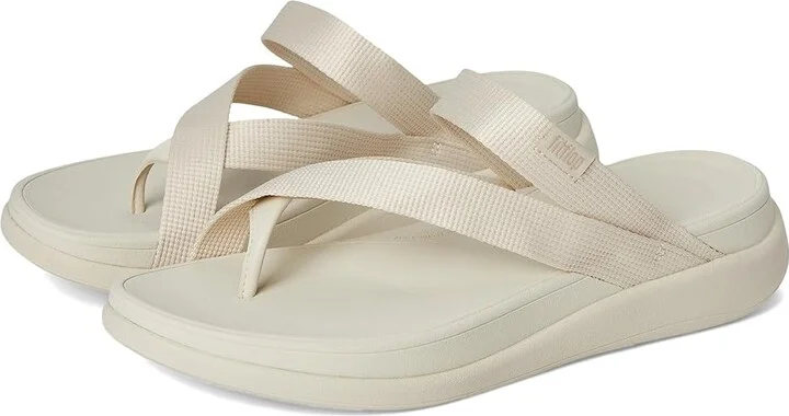 FitFlop F-Mode Go Webbing Flatform Sling Toe-Post Sandals Women's Wedge Shoes Paris Beige : 8 M (B), Synthetic