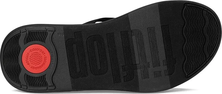 FitFlop F-Mode Go Webbing Flatform Strappy Slides Women's Wedge Shoes All Black : 5 M (B), Synthetic - Image 3