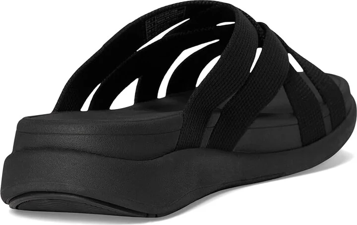 FitFlop F-Mode Go Webbing Flatform Strappy Slides Women's Wedge Shoes All Black : 5 M (B), Synthetic - Image 4