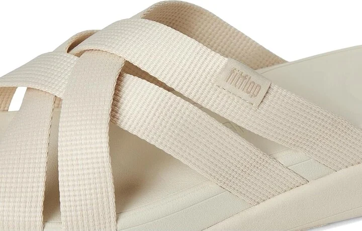 FitFlop F-Mode Go Webbing Flatform Strappy Slides Women's Wedge Shoes Paris Beige : 11 M (B), Synthetic - Image 7
