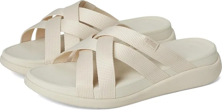 FitFlop F-Mode Go Webbing Flatform Strappy Slides Women's Wedge Shoes Paris Beige : 11 M (B), Synthetic