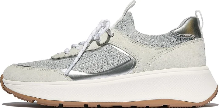 FitFlop F-MODE Knit/Suede Flatform Pull-On Sneakers Polyester/Nylon (Knit)/Leather