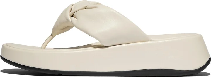 FitFlop F-MODE Knot Soft-Leather Flatform Toe-Post Sandals