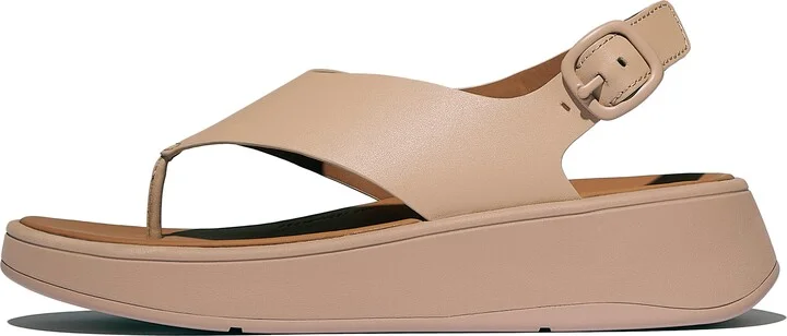 FitFlop F-MODE Leather Flatform Back-Strap Toe-Post Sandals