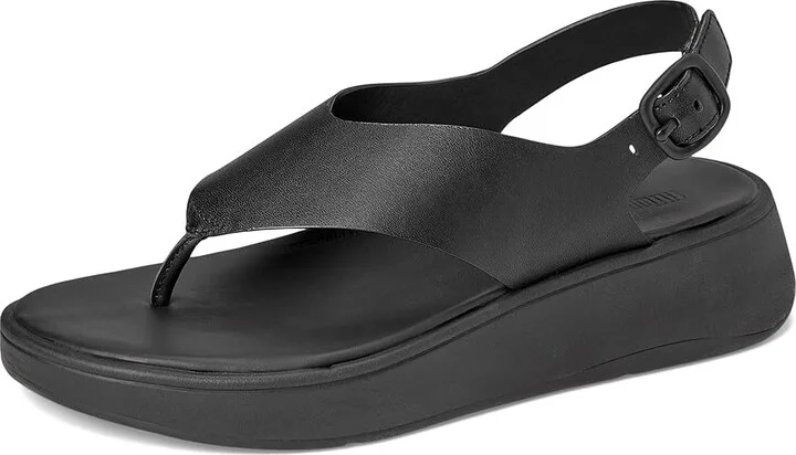 FitFlop F-Mode Leather Flatform Back-Strap Toe/Post Sandals Women's Wedge Shoes All Black : 10 M (B) - Image 5