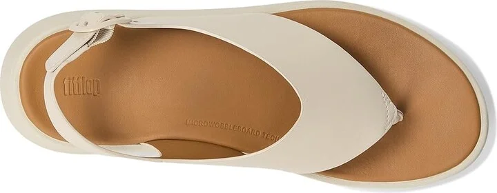 FitFlop F-Mode Leather Flatform Back-Strap Toe/Post Sandals Women's Wedge Shoes Paris Beige : 11 M (B) - Image 2
