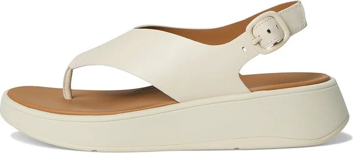FitFlop F-Mode Leather Flatform Back-Strap Toe/Post Sandals Women's Wedge Shoes Paris Beige : 11 M (B) - Image 6