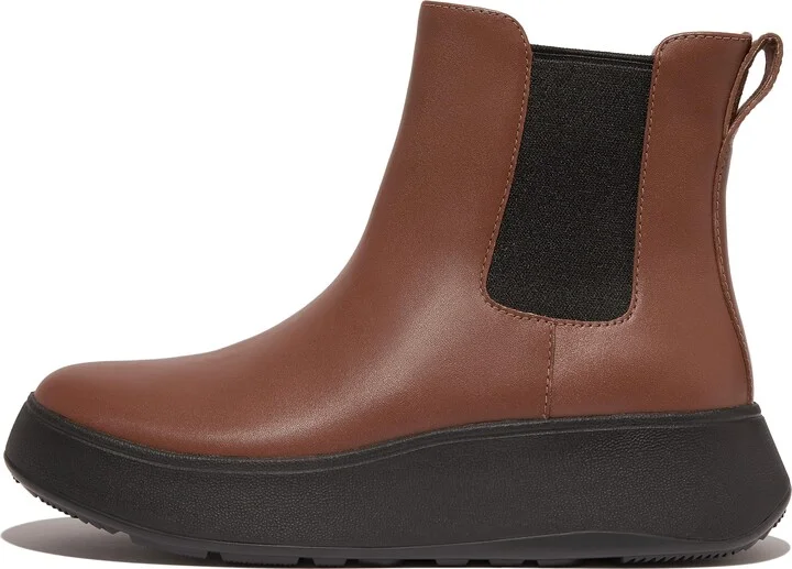 FitFlop F-MODE Leather Flatform Chelsea Boots Leather/Elastic