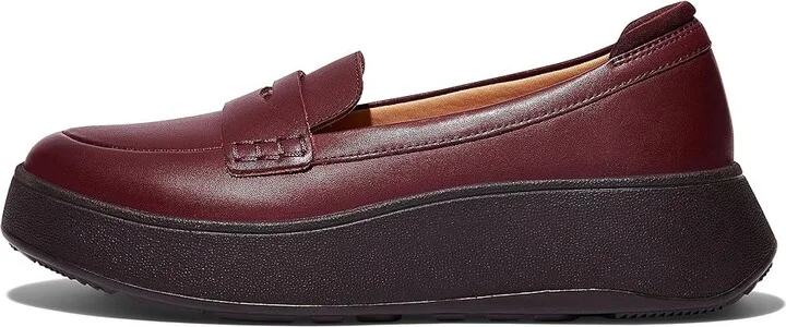 FitFlop F-Mode Leather Flatform Penny Loafers Women's Flat Shoes Plummy : 7 M (B), Leather/Rubber - Image 5