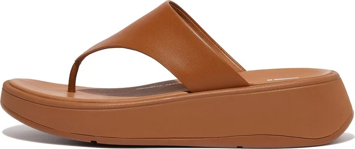 FitFlop F-MODE Leather Flatform Toe-Post Sandals