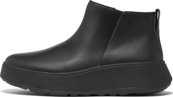 FitFlop F-MODE Leather Flatform Zip Ankle Boots