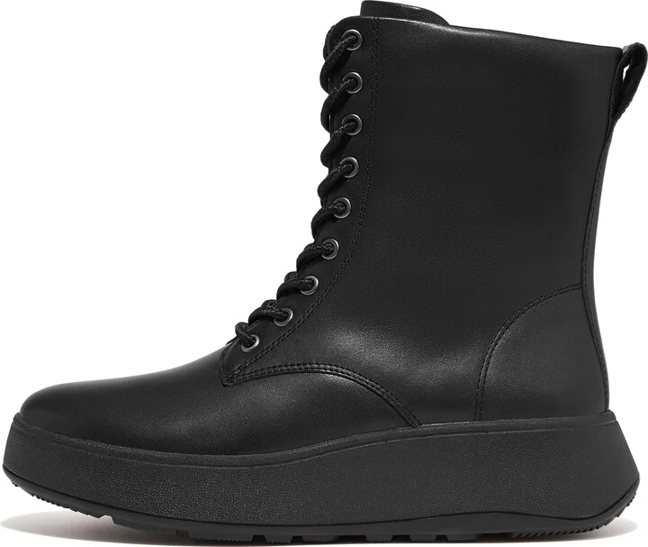 FitFlop F-MODE Leather Lace-Up Flatform Ankle Boots