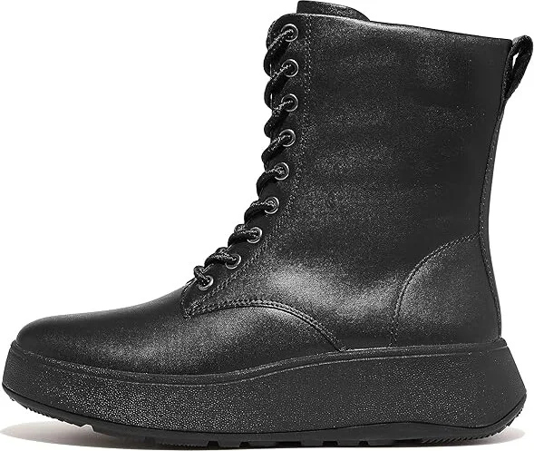 FitFlop F-Mode Leather Lace-Up Flatform Ankle Boots Women's Boots All Black : 5 M (B) - Image 4