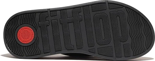 FitFlop F-Mode Leather-Twist Flatform Toe-Post Sandals Women's Sandals Black : 10 M (B) - Image 3