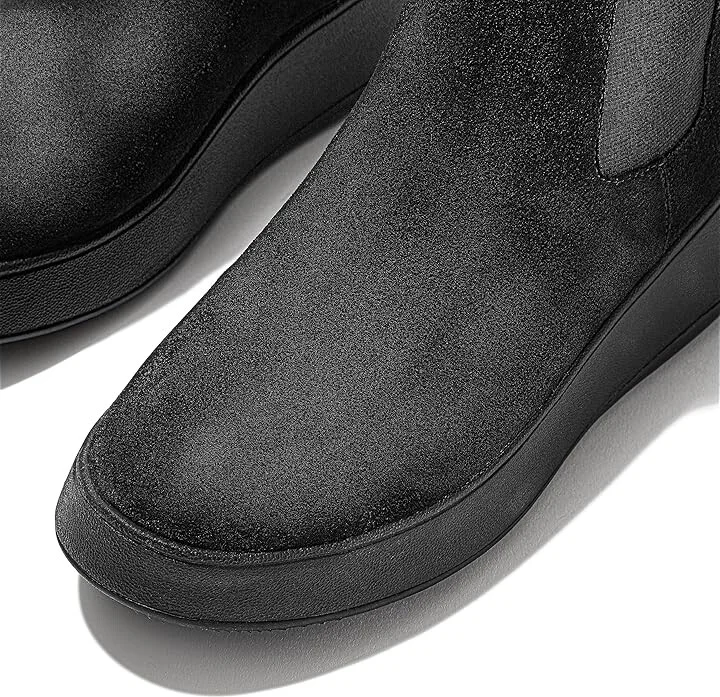 FitFlop F-Mode Suede Flatform Chelsea Boots Women's Boots All Black : 5 M (B), Leather/Rubber/Suede - Image 3
