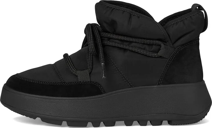 FitFlop F-Mode Water-Resistant Fleece-Lined Mesh Flatform Laced Booties Women's Boots Black : 8 M (B), EVA/Fleece/Lace - Image 6
