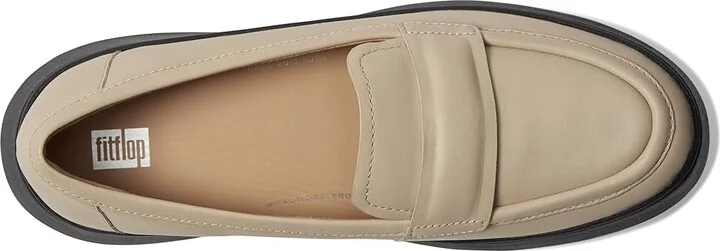 FitFlop F-Mode Women's Flat Shoes Latte Beige/Black : 7 M (B), Leather - Image 2