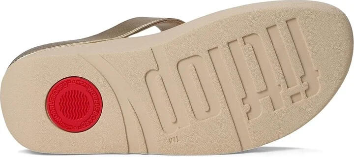 FitFlop Fino Bauble-Bead Toe-Post Sandals Women's Sandals Platino : 7 M (B), Leather - Image 3