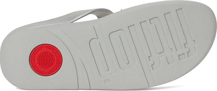 FitFlop Fino Bauble-Bead Toe-Post Sandals Women's Sandals Silver : 9 M (B), Leather - Image 3
