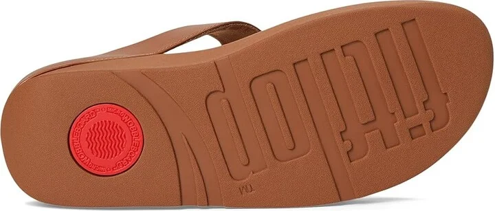 FitFlop Fino Crystal-Chain Leather Toe-Post Sandals Women's Sandals Deep Tan : 6 M (B) - Image 3