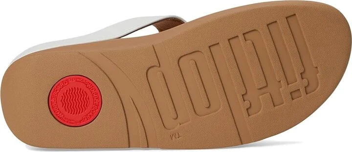 FitFlop Fino Crystal-Chain Leather Toe-Post Sandals Women's Sandals Urban White : 11 M (B) - Image 3