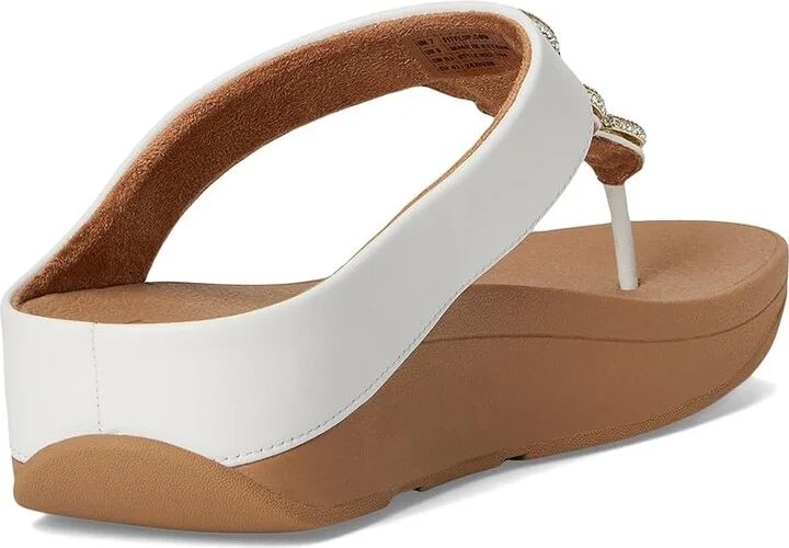 FitFlop Fino Crystal-Chain Leather Toe-Post Sandals Women's Sandals Urban White : 11 M (B) - Image 4