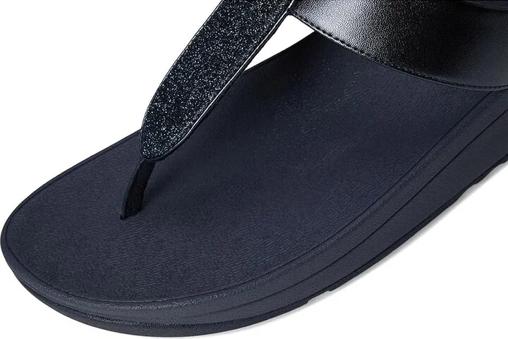 FitFlop Fino Glitterdust Metallic Toe-Post Sandals Women's Sandals Midnight Navy : 8 M (B), Faux Leather - Image 7