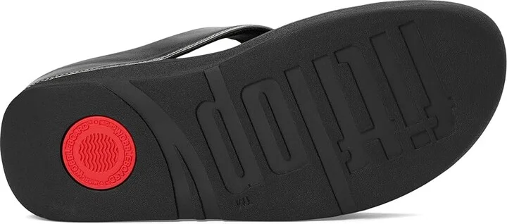 FitFlop Fino Glitterdust Metallic Toe-Post Sandals Women's Sandals Pewter : 6 M (B), Faux Leather - Image 3